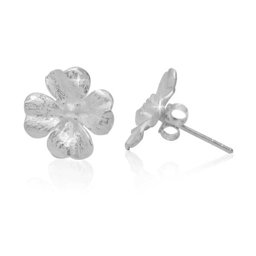 Silberohrstecker Blume vierblättrig 925er Sterling Silber Ohrstecker Damen Schmuck Ohrringe