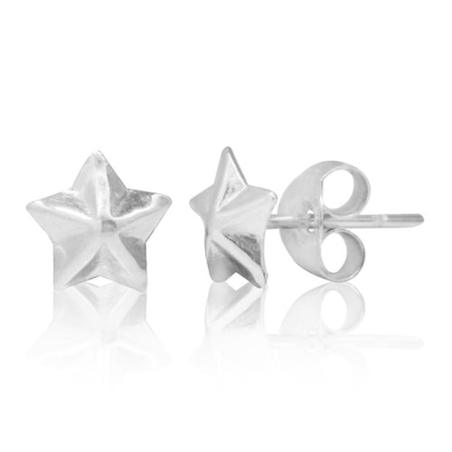 Ohrstecker 925 Sterling Silber Unisex Schmuck Ohrringe Stern dreidimensional