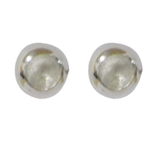 Damen Ohrstecker, Sterling Silber 925er, ca. 7 mm Ø, silberne Kugel mit Öffnung, innen gebürstet