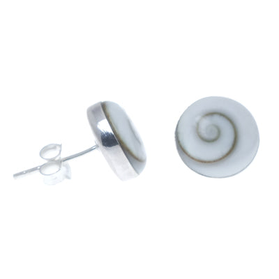 Shivaohrstecker 6 mm rund Silberohrstecker Shivaauge handgefertigt 925 Sterling Silber