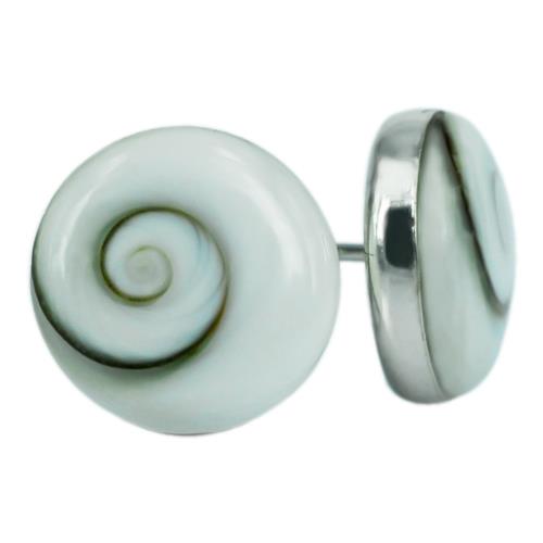 Shivaauge rund 10 mm gefasst Silberohrstecker Ohrstecker 925er Silber Shiva Auge Eye Damen