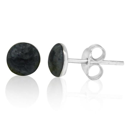 Ohrstecker schwarz marmoriert 925er Sterling Silber Ohrringe Damen Schmuck