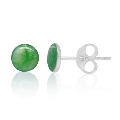 Ohrstecker grün marmoriert 925er Sterling Silber Ohrringe Damen Schmuck