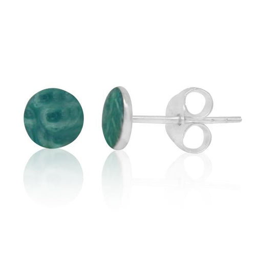 Ohrstecker blau marmoriert 925er Sterling Silber Ohrringe Damen Schmuck
