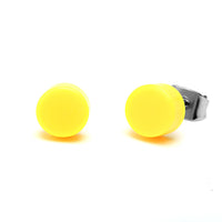 Load image into Gallery viewer, Ohrstecker Scheibe rund bunt 6 mm Acryl Unisex Ohrringe Edelstahl nickelfrei
