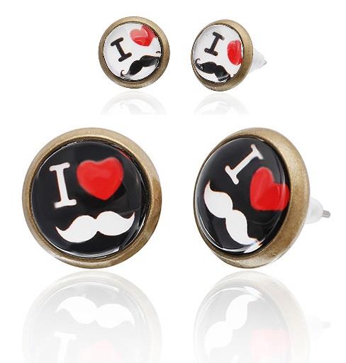A pair of colorful, star-themed unisex brass stud earrings made of nickel-free stainless steel, featuring a 12 mm design—perfect for adding bold flair to any style.