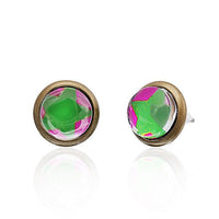 Load image into Gallery viewer, Brass Ohrstecker Stern Sterne bunt Unisex Ohrringe Edelstahl nickelfrei Kommunismus 12 mm
