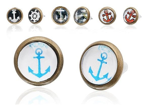 Brass Ohrstecker Stern Sterne bunt Unisex Ohrringe Edelstahl nickelfrei Kommunismus 12 mm