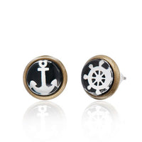 Load image into Gallery viewer, Brass Ohrstecker Stern Sterne bunt Unisex Ohrringe Edelstahl nickelfrei Kommunismus 12 mm

