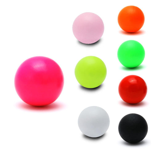 Eight colorful rubber balls of various sizes on a white background—ideal for pairing with our Brass Ohrstecker Stern Sterne bunt Unisex Ohrringe, nickelfrei stainless steel earrings (12 mm).