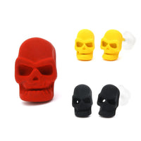 Cargar imagen en el visor de la galería, Ohrstecker Totenkopf 8 mm Edelstahl Gummi Beschichtung nickelfrei Unisex Schmuck
