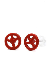 Load image into Gallery viewer, Ohrstecker Peace Zeichen 8 mm Edelstahl Gummi Beschichtung nickelfrei Unisex Schmuck
