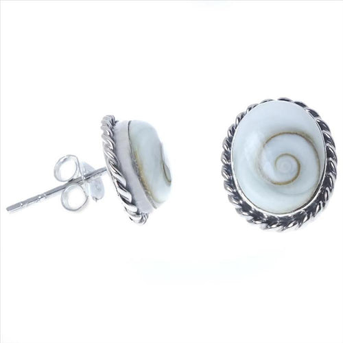 Shivaauge Zopfmuster rund Ohrstecker 925 Sterling Silber
