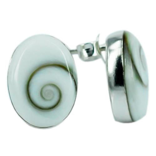 Shivaauge oval gefasst Silberohrstecker Ohrstecker 925er Silber Shiva Auge Eye Damen Schmuck