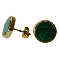 Load image into Gallery viewer, Ohrstecker gold Stein rund Zinklegierung geometrisch
