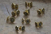 Load image into Gallery viewer, Messing Stein Kristall Ohrstecker gold Rose 11mm
