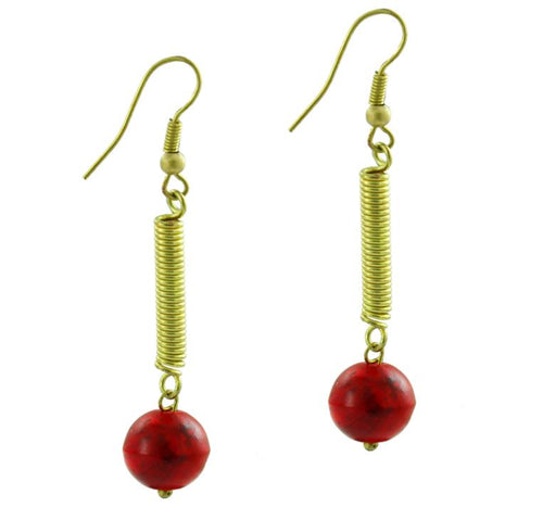 Kupferohrringe Ohrringe Damen Ohrhänger Kupfer Ohrschmuck Schmuck Hänger Spirale dünn