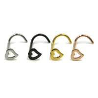 Load image into Gallery viewer, Nostril Piercing Edelstahl Screw Nasenstecker Herz
