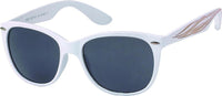 Load image into Gallery viewer, White Sonnenbrille Nerdbrille Atzenbrille getönt 400UV Tattoo sunglasses with dark tinted lenses, a sleek curved frame, and gold decorative swirls near the hinges—perfect for a bold, stylish look and reliable UV400 protection.
