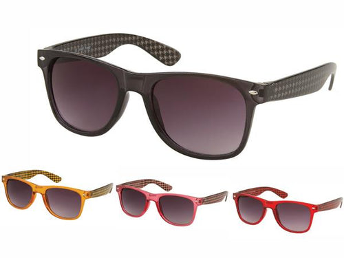 Sonnenbrille Tweed Optik Unisex Brille dunkel getönt 400 UV  transparent Nerd