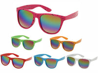 Load image into Gallery viewer, Sonnenbrille Farbkleckse Nerd Rainbow verspiegelt 400 UV
