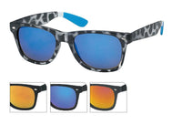 Load image into Gallery viewer, Sonnenbrille Unisex Nerd Brille verspiegelt Bügel gestreift bunt 400 UV
