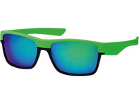 Load image into Gallery viewer, Sonnenbrille verspiegelt 400UV eckig schwarz oben bunt Sport
