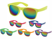 Load image into Gallery viewer, Sonnenbrille Unisex Nerd Regenbogen verspiegelt 400 UV  bunt
