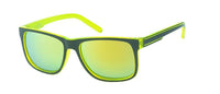 Load image into Gallery viewer, Sonnenbrille verspiegelt 400 UV Nerd schwarz bunt Streifen zweifarbig

