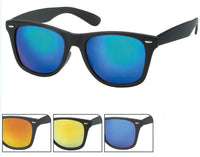 Load image into Gallery viewer, Sonnenbrille schwarz Nerd 400 UV verspiegelt pink gelb blau grün
