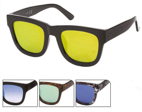 Sonnenbrille Nerd 400UV verspiegelt groß schwarz gemustert