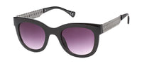 Load image into Gallery viewer, Sonnenbrille Nerd breite Metallbügel Rautenmuster 400 UV Bügelkappen
