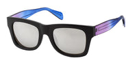 Load image into Gallery viewer, Sonnenbrille Nerd breit Gestell pink blau 400UV verspiegelt
