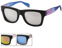 Load image into Gallery viewer, Sonnenbrille Nerd breit Gestell pink blau 400UV verspiegelt
