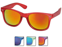 Load image into Gallery viewer, Sonnenbrille Nerdbrille farbig durchscheinend verspiegelt 400 UV
