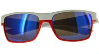 Load image into Gallery viewer, Nerd Sonnenbrille weiß bunt verspiegelt rot grün orange
