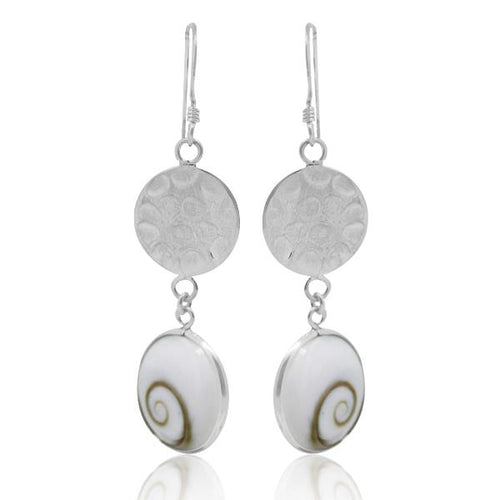 Shivaauge lang rund Kreise Silberohrringe Ohrhänger 925er Sterling Silber Shiva Auge Ohrringe