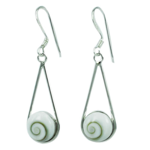 Shivaauge Silberohrringe Tropfen Rand rund Ohrringe 925 Sterling Silber Shiva Auge Eye Damen Schmuck