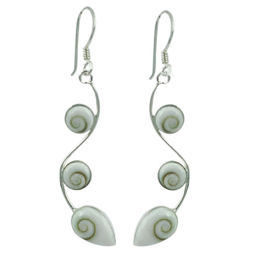 Shivaauge Silberohrringe Zweig 40 mm Ohrringe 925er Sterling Silber Shiva Auge Eye Damen Schmuck