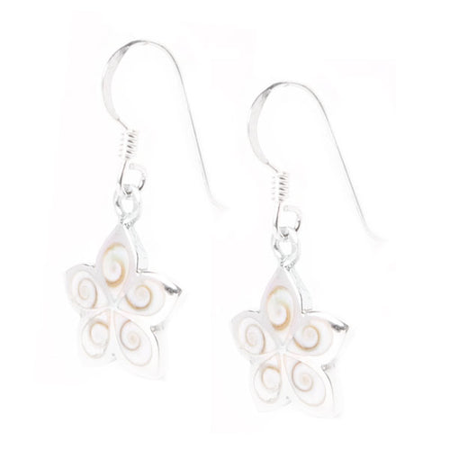 Shivaauge Blume Silberohrringe Ohrringe Ohrhänger 925er Sterling Silber Damen Schmuck Shiva Auge