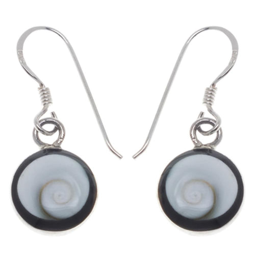 Shivaauge Silberohrringe Ohrringe schwarz rund Raisin 925er Silber Shiva Auge Eye Damen Schmuck