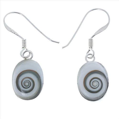 Shivaauge Silberohrringe oval 11 mm Ohrringe 925er Sterling Silber Shiva Auge Eye Damen Schmuck