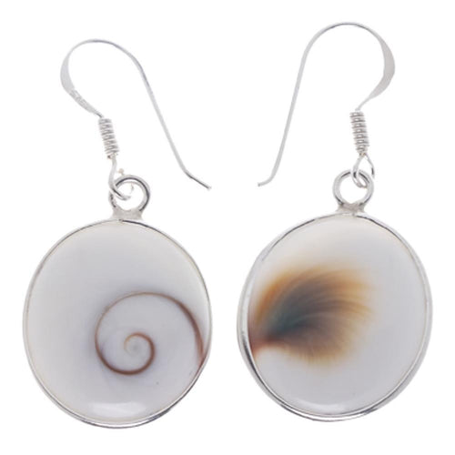 Shivaauge Silberohrringe oval gewölbt 14 mm Ohrringe 925er Silber Shiva Auge Eye Damen Schmuck