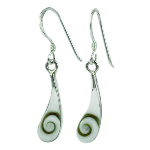 Shivaauge Silberohrringe Träne gebogen Ohrringe 925er Sterling Silber Shiva Auge Eye Damen Schmuck