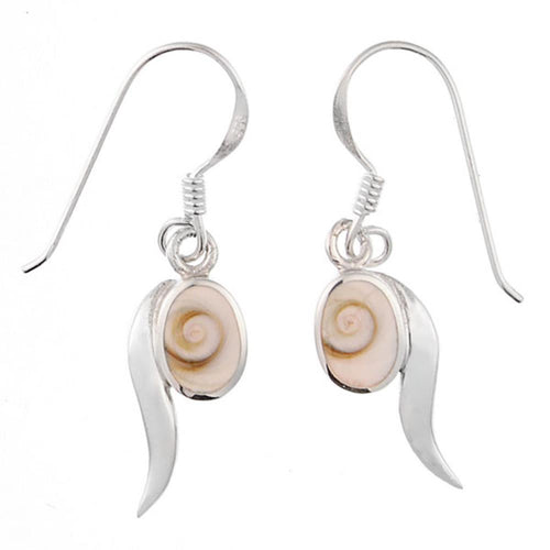 Shivaohrringe Zahl neun weiß 16 mm 925er Sterling Silber Ohrringe Shivaauge Shiva Auge