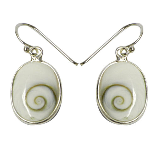Oval Silberohrringe Shiva Auge eye ca. 12x17 mm Ohrhänger 925er Sterlingsilber Ohrringe