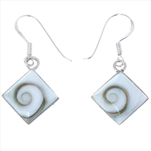 Shivaauge Silberohrringe 12 mm Karo Ohrringe 925er Sterling Silber Shiva Auge Eye Damen Schmuck