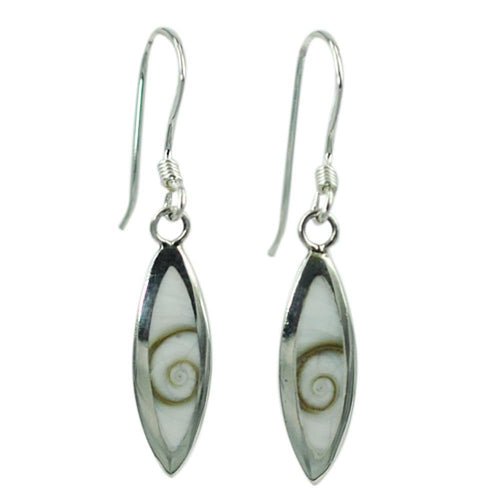 Shivaauge Silberohrringe Mandel 18 mm schmal Ohrringe 925er Silber Shiva Auge Eye Damen Schmuck