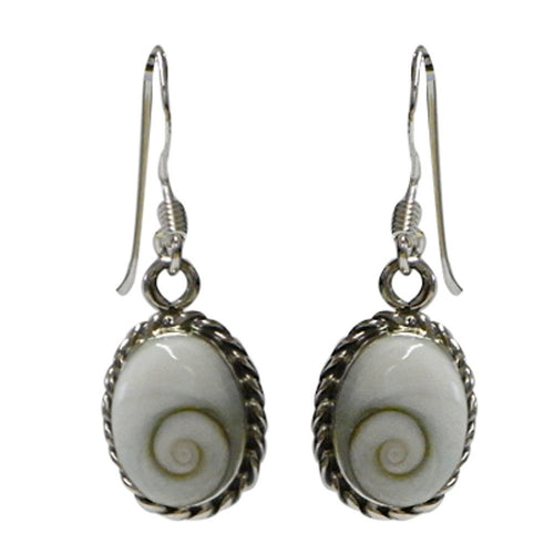Shivaauge Flecht Rand Silberohrringe Ohrringe Ohrhänger 925er Silber oval Schmuck Shiva Auge