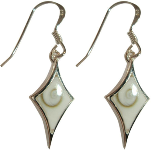 Shivaauge Silberohrringe Raute Ohrringe Ohrhänger 925 Sterling Silber Shiva Auge Eye Damen Schmuck